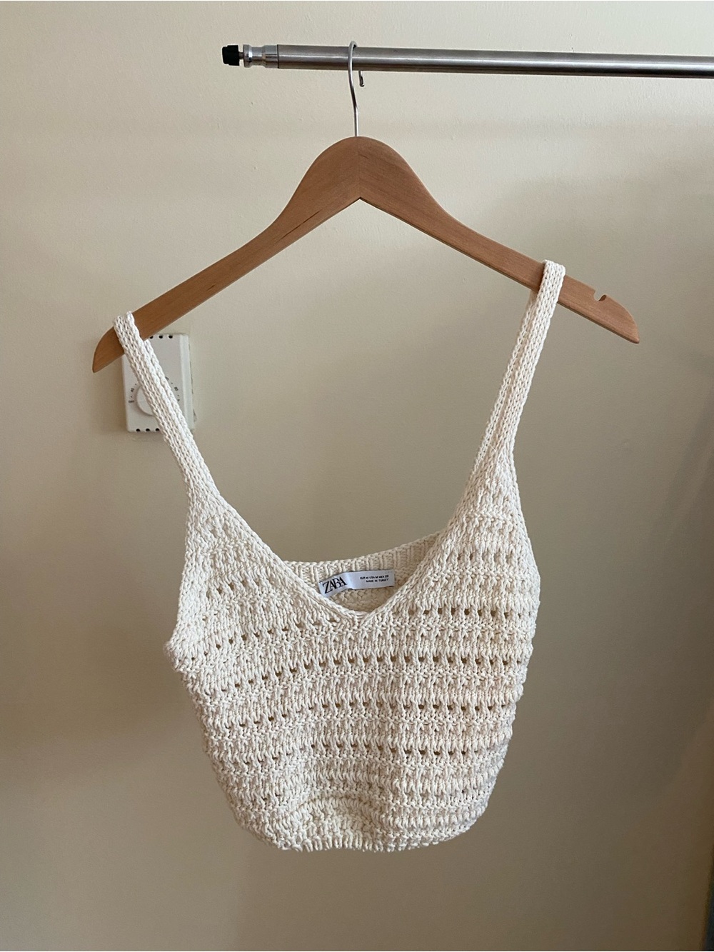 Zara Cream Crochet Knit Camisole
